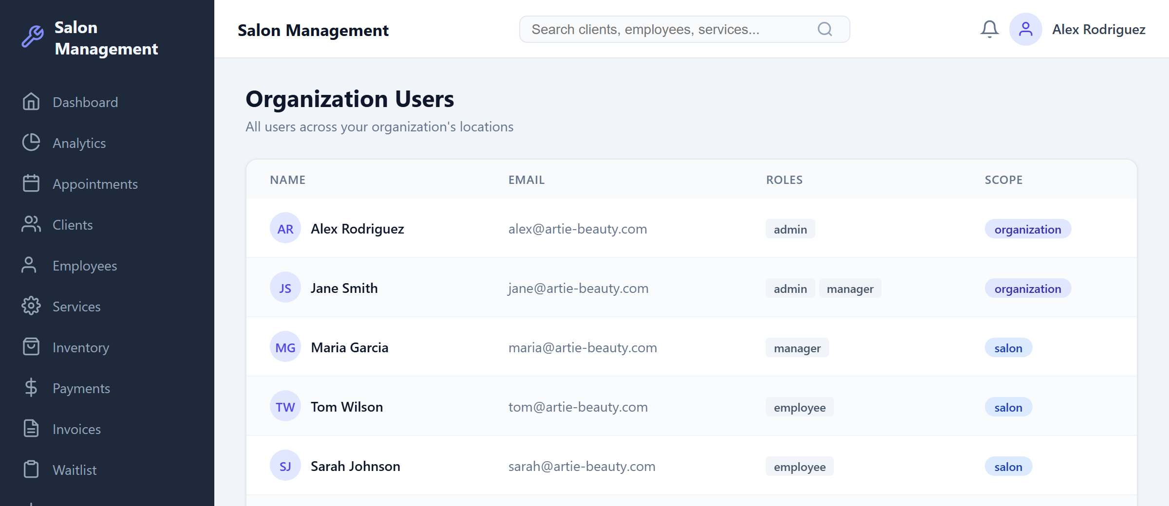 Cross-location users